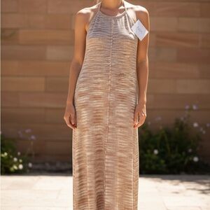 Elegant Tan Maxi Dress